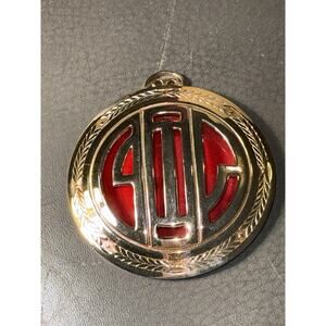PENDANT VTG Park Lane Asian Inspired 3d Gold And Red Medallion Pendant